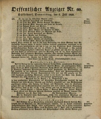 Amtsblatt für den Regierungsbezirk Düsseldorf Donnerstag 6. Juli 1848