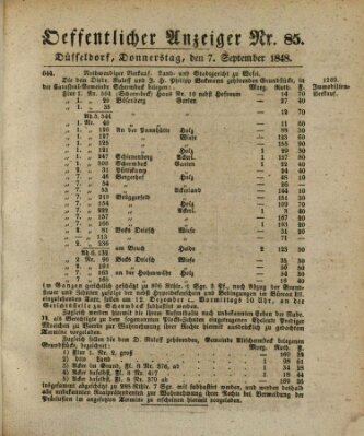 Amtsblatt für den Regierungsbezirk Düsseldorf Donnerstag 7. September 1848