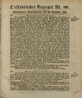 Amtsblatt für den Regierungsbezirk Düsseldorf Samstag 23. Dezember 1848