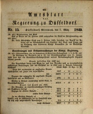 Amtsblatt für den Regierungsbezirk Düsseldorf Mittwoch 7. März 1849