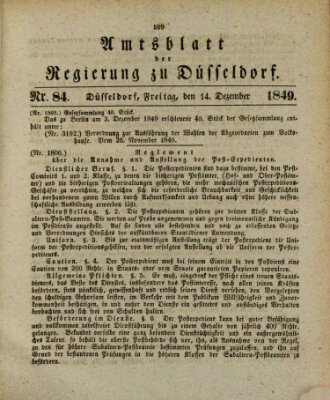 Amtsblatt für den Regierungsbezirk Düsseldorf Freitag 14. Dezember 1849