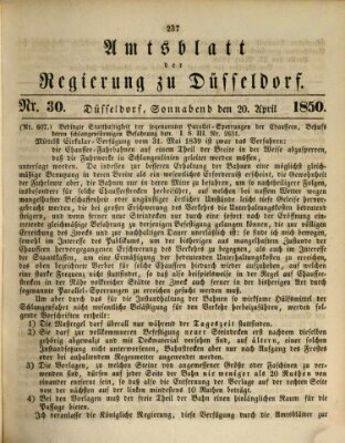 Amtsblatt für den Regierungsbezirk Düsseldorf Samstag 20. April 1850