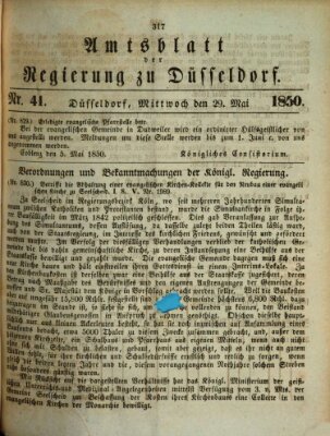 Amtsblatt für den Regierungsbezirk Düsseldorf Mittwoch 29. Mai 1850