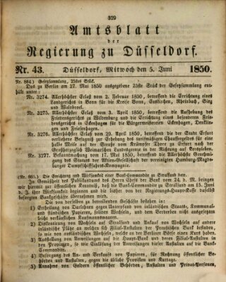 Amtsblatt für den Regierungsbezirk Düsseldorf Mittwoch 5. Juni 1850