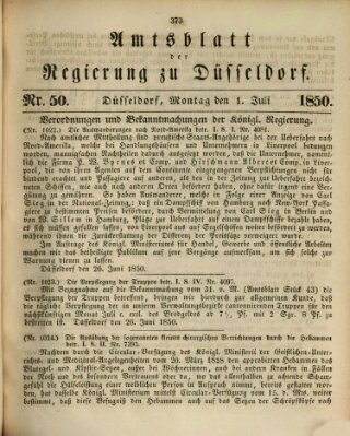 Amtsblatt für den Regierungsbezirk Düsseldorf Montag 1. Juli 1850