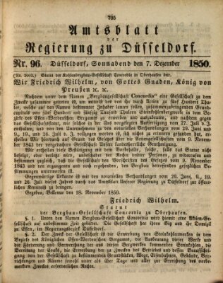 Amtsblatt für den Regierungsbezirk Düsseldorf Samstag 7. Dezember 1850