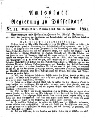 Amtsblatt für den Regierungsbezirk Düsseldorf Samstag 8. Februar 1851