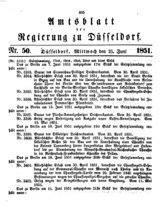 Amtsblatt für den Regierungsbezirk Düsseldorf Mittwoch 25. Juni 1851