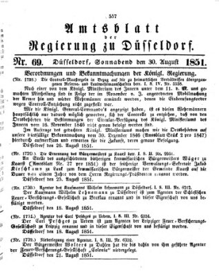 Amtsblatt für den Regierungsbezirk Düsseldorf Samstag 30. August 1851