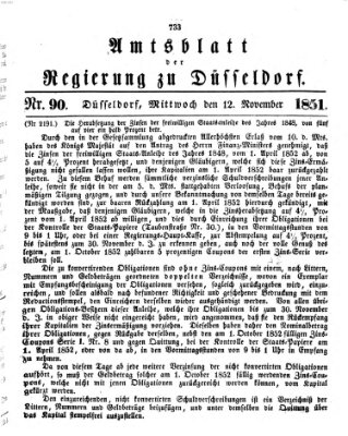 Amtsblatt für den Regierungsbezirk Düsseldorf Mittwoch 12. November 1851