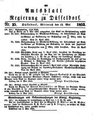 Amtsblatt für den Regierungsbezirk Düsseldorf Mittwoch 12. Mai 1852
