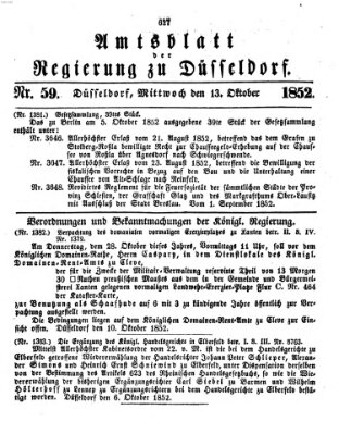 Amtsblatt für den Regierungsbezirk Düsseldorf Mittwoch 13. Oktober 1852