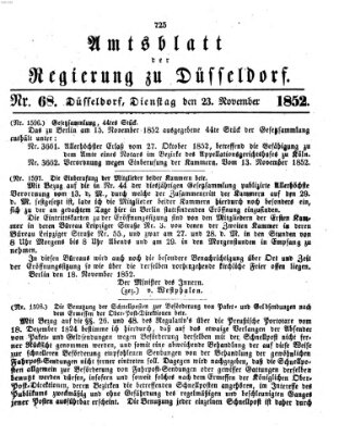 Amtsblatt für den Regierungsbezirk Düsseldorf Dienstag 23. November 1852