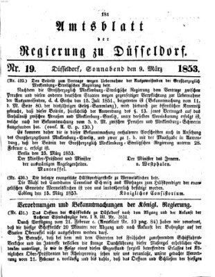 Amtsblatt für den Regierungsbezirk Düsseldorf Samstag 9. April 1853