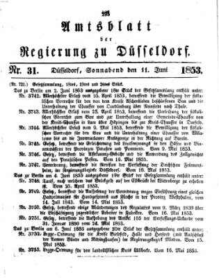 Amtsblatt für den Regierungsbezirk Düsseldorf Samstag 11. Juni 1853