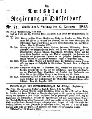 Amtsblatt für den Regierungsbezirk Düsseldorf Freitag 30. Dezember 1853