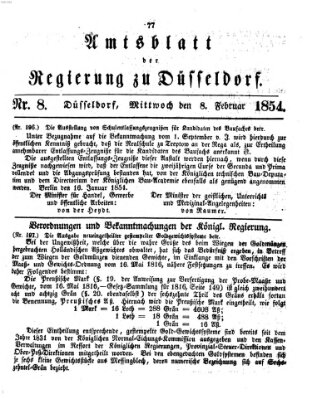 Amtsblatt für den Regierungsbezirk Düsseldorf Mittwoch 8. Februar 1854