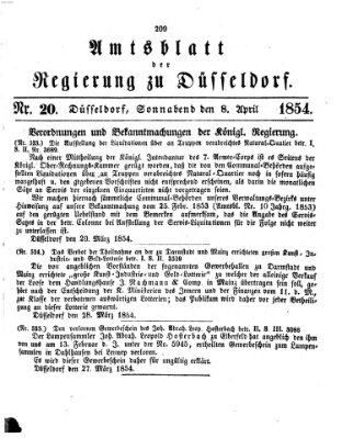 Amtsblatt für den Regierungsbezirk Düsseldorf Samstag 8. April 1854