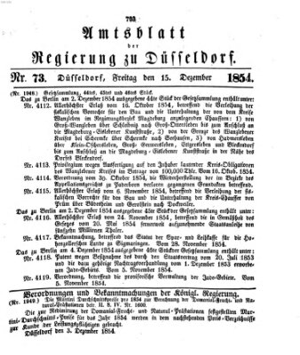 Amtsblatt für den Regierungsbezirk Düsseldorf Freitag 15. Dezember 1854