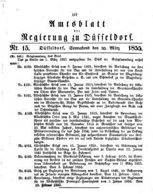 Amtsblatt für den Regierungsbezirk Düsseldorf Samstag 10. März 1855