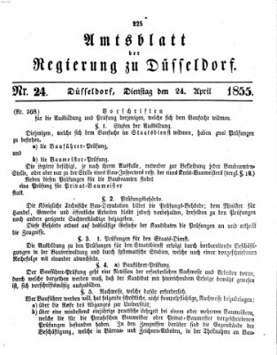 Amtsblatt für den Regierungsbezirk Düsseldorf Dienstag 24. April 1855