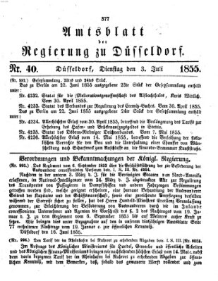 Amtsblatt für den Regierungsbezirk Düsseldorf Dienstag 3. Juli 1855