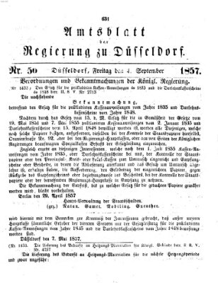 Amtsblatt für den Regierungsbezirk Düsseldorf Freitag 4. September 1857