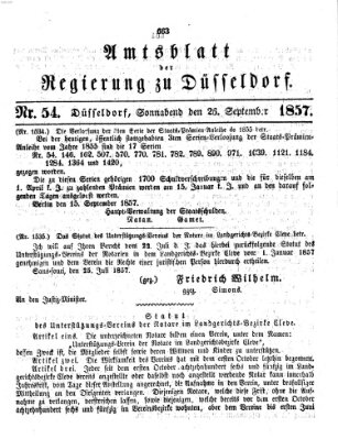 Amtsblatt für den Regierungsbezirk Düsseldorf Samstag 26. September 1857