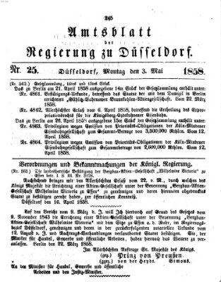 Amtsblatt für den Regierungsbezirk Düsseldorf Montag 3. Mai 1858