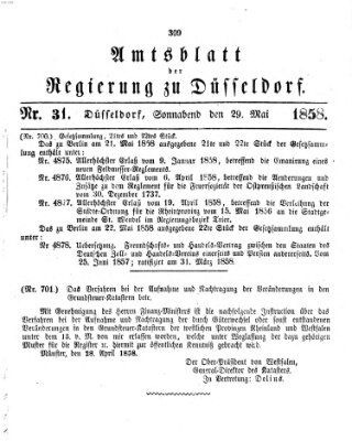Amtsblatt für den Regierungsbezirk Düsseldorf Samstag 29. Mai 1858