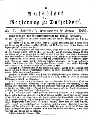 Amtsblatt für den Regierungsbezirk Düsseldorf Samstag 29. Januar 1859