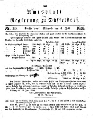 Amtsblatt für den Regierungsbezirk Düsseldorf Mittwoch 6. Juli 1859