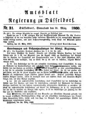 Amtsblatt für den Regierungsbezirk Düsseldorf Samstag 31. März 1860