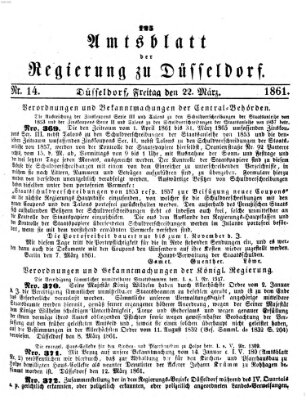 Amtsblatt für den Regierungsbezirk Düsseldorf Freitag 22. März 1861