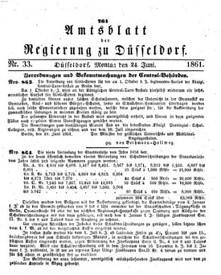 Amtsblatt für den Regierungsbezirk Düsseldorf Montag 24. Juni 1861