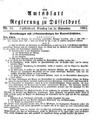 Amtsblatt für den Regierungsbezirk Düsseldorf Dienstag 24. September 1861