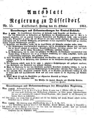 Amtsblatt für den Regierungsbezirk Düsseldorf Freitag 11. Oktober 1861