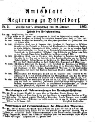 Amtsblatt für den Regierungsbezirk Düsseldorf Donnerstag 30. Januar 1862