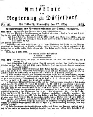 Amtsblatt für den Regierungsbezirk Düsseldorf Donnerstag 27. März 1862