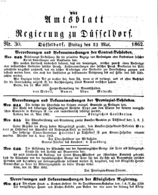 Amtsblatt für den Regierungsbezirk Düsseldorf Freitag 23. Mai 1862