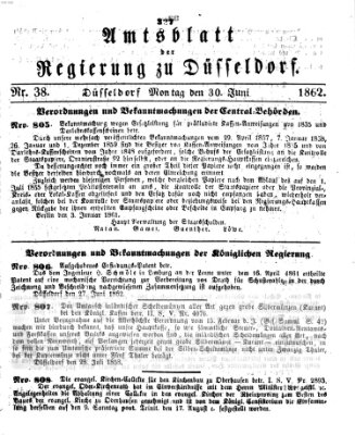 Amtsblatt für den Regierungsbezirk Düsseldorf Montag 30. Juni 1862