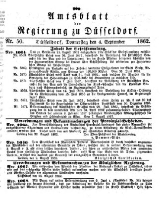 Amtsblatt für den Regierungsbezirk Düsseldorf Donnerstag 4. September 1862