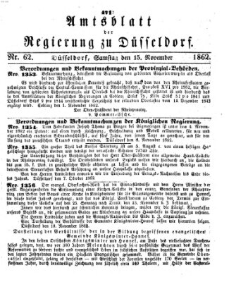 Amtsblatt für den Regierungsbezirk Düsseldorf Samstag 15. November 1862