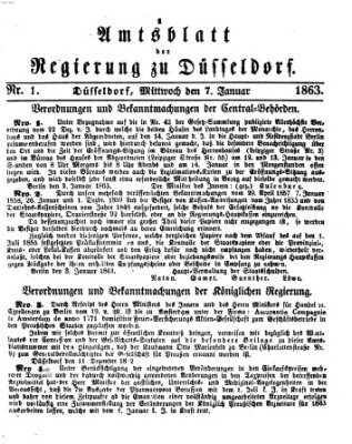 Amtsblatt für den Regierungsbezirk Düsseldorf Mittwoch 7. Januar 1863