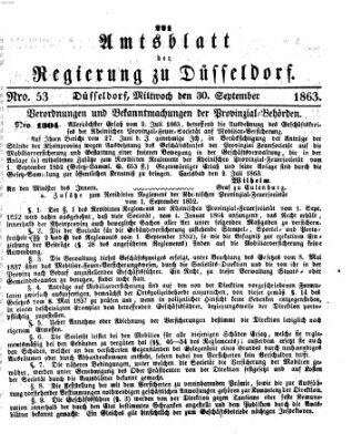 Amtsblatt für den Regierungsbezirk Düsseldorf Mittwoch 30. September 1863