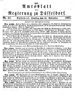 Amtsblatt für den Regierungsbezirk Düsseldorf Samstag 21. November 1863