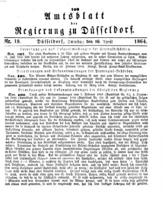 Amtsblatt für den Regierungsbezirk Düsseldorf Samstag 16. April 1864