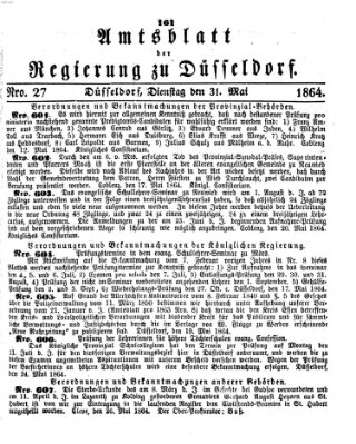 Amtsblatt für den Regierungsbezirk Düsseldorf Dienstag 31. Mai 1864