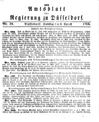 Amtsblatt für den Regierungsbezirk Düsseldorf Samstag 6. August 1864