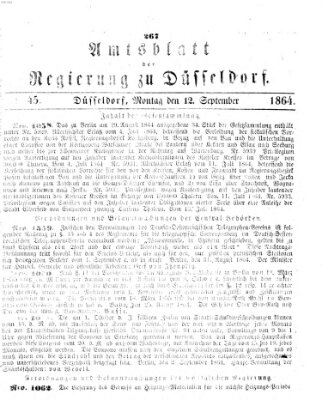 Amtsblatt für den Regierungsbezirk Düsseldorf Montag 12. September 1864